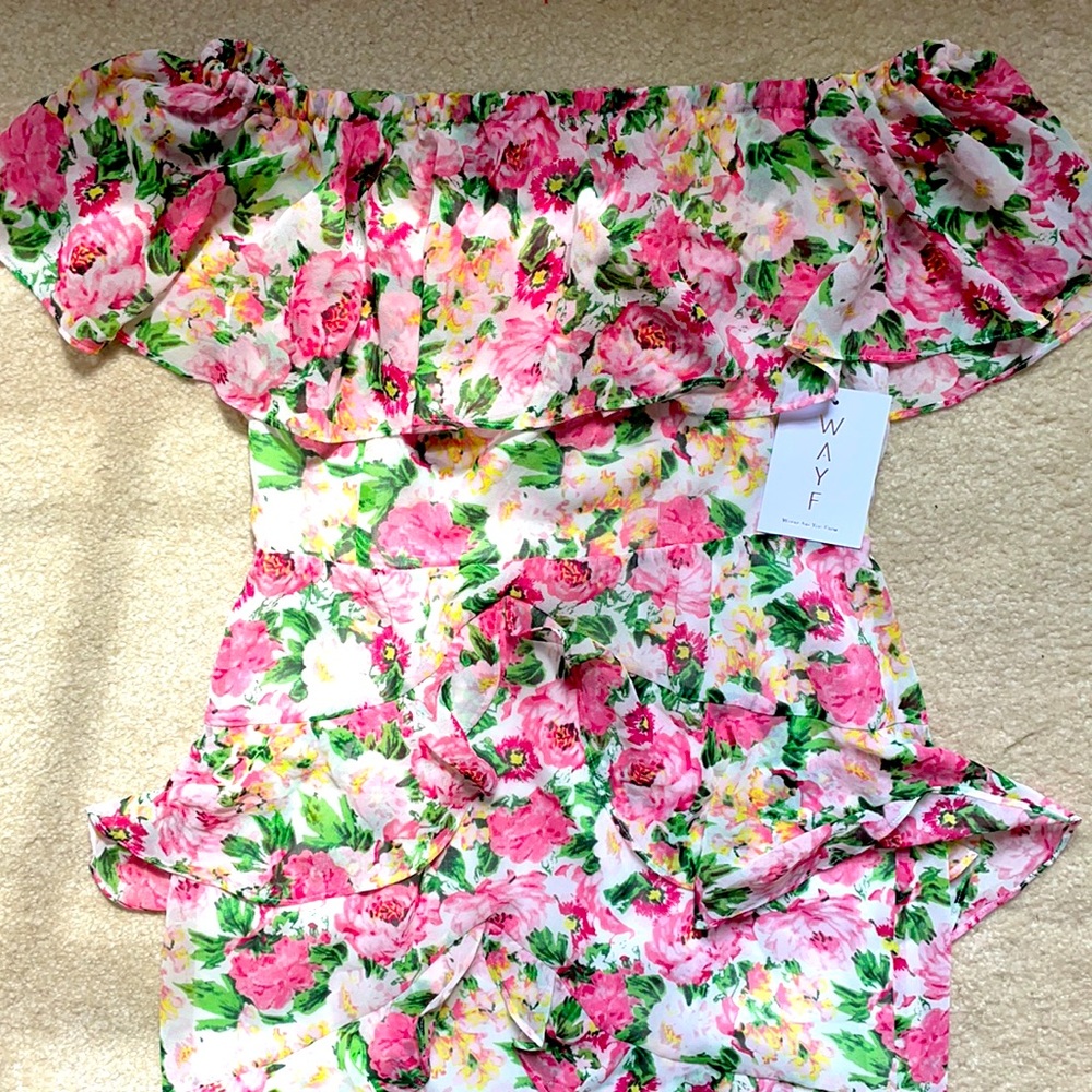 Off the shoulder floral midi dress